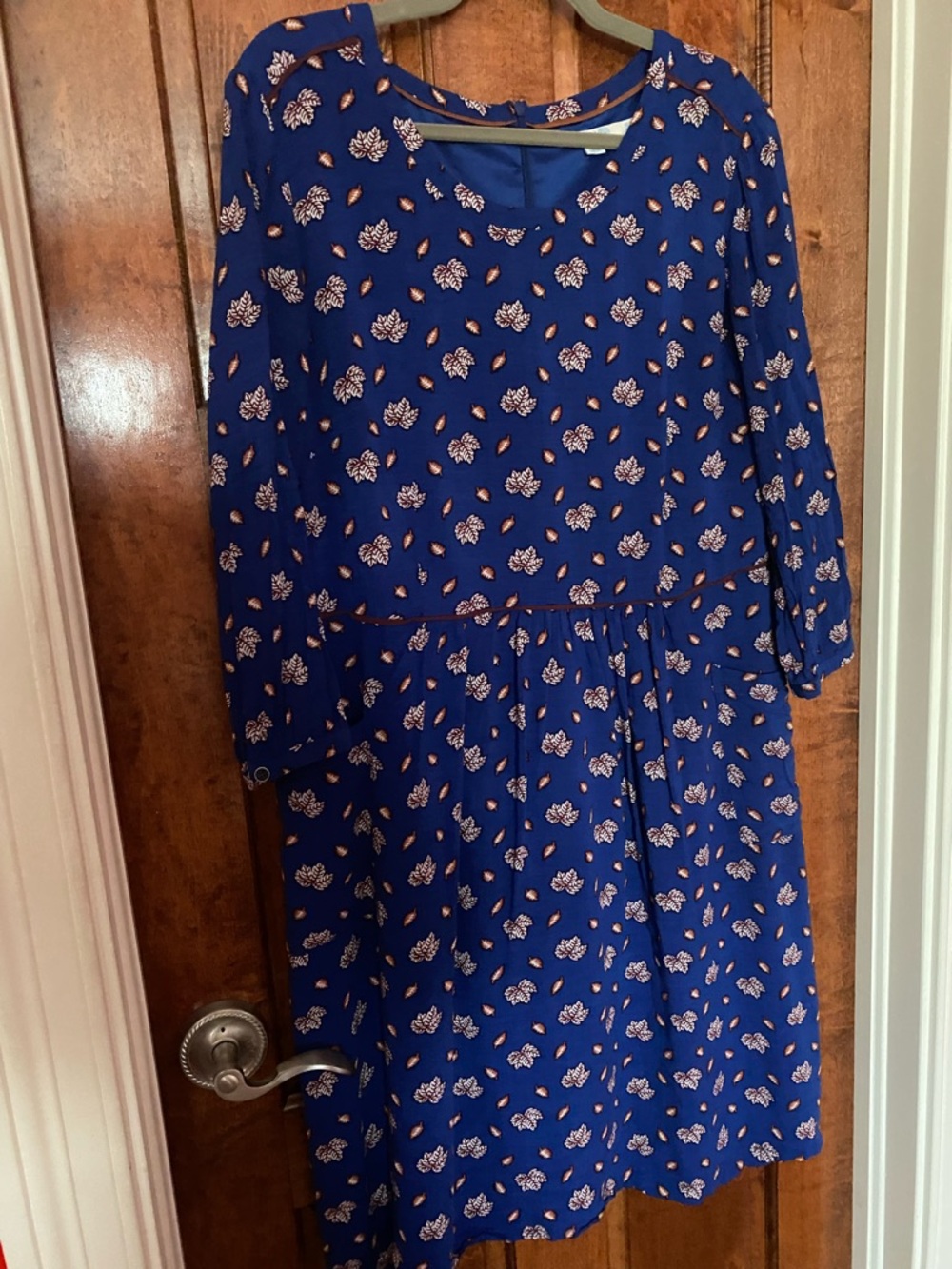 Boden Autumn Leaves Long Sleeve Knee length Fall Dress 16L - Picture 5 of 10